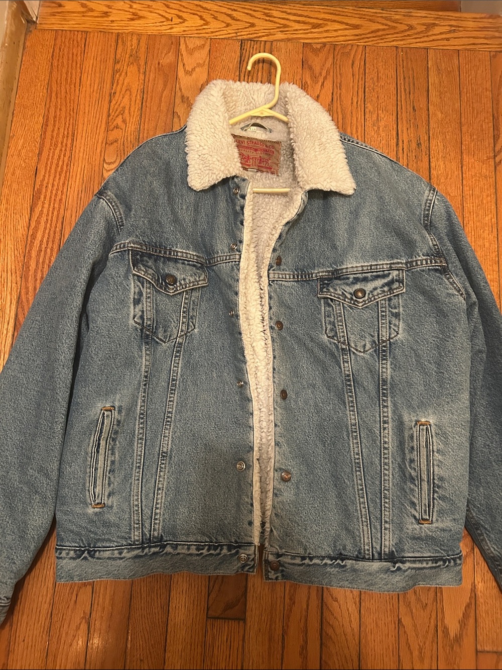 Vintage Levi's Light Blue Denim Sherpa Bomber Jacket